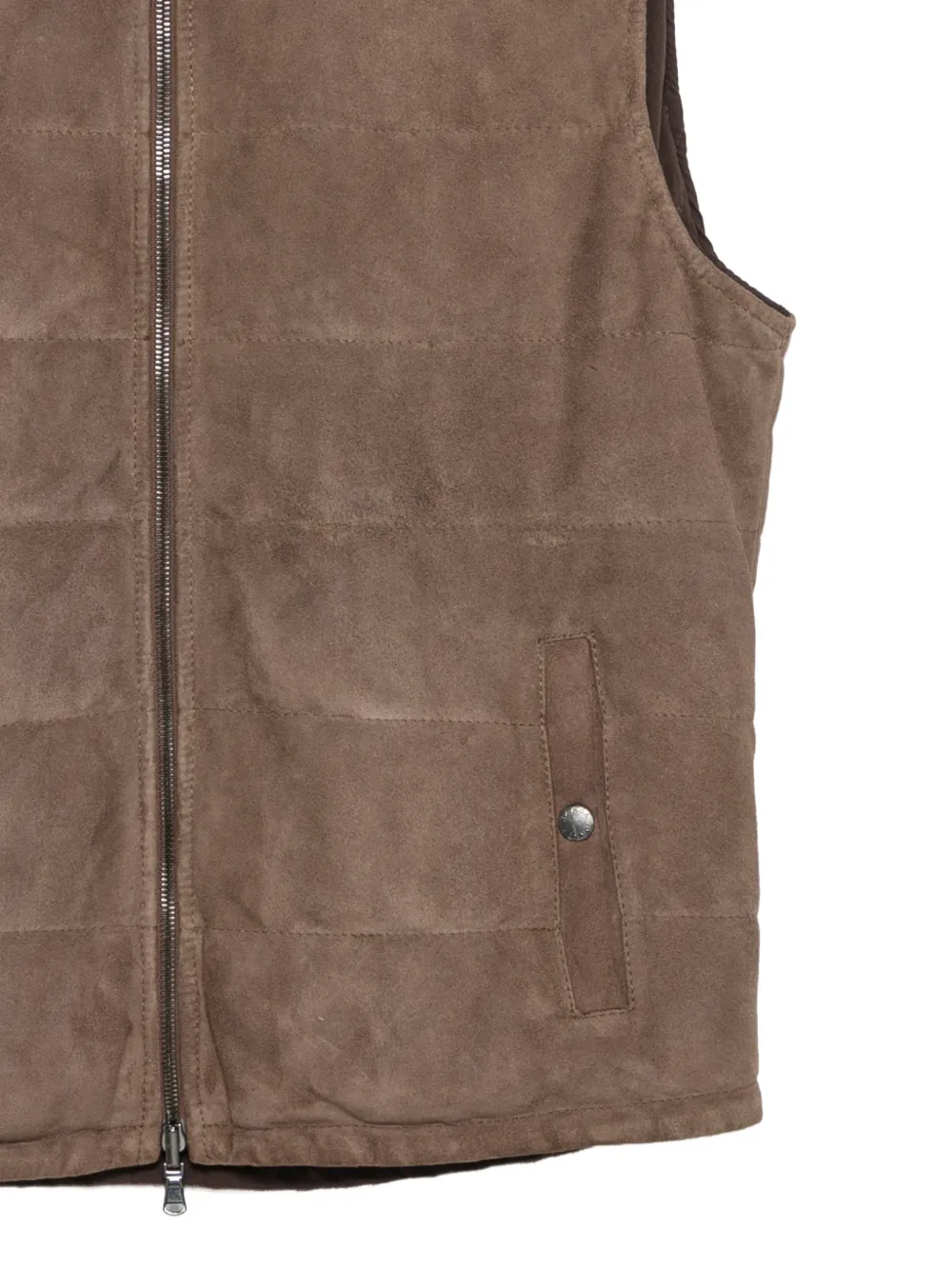 Barba Gewatteerde suède bodywarmer Bruin