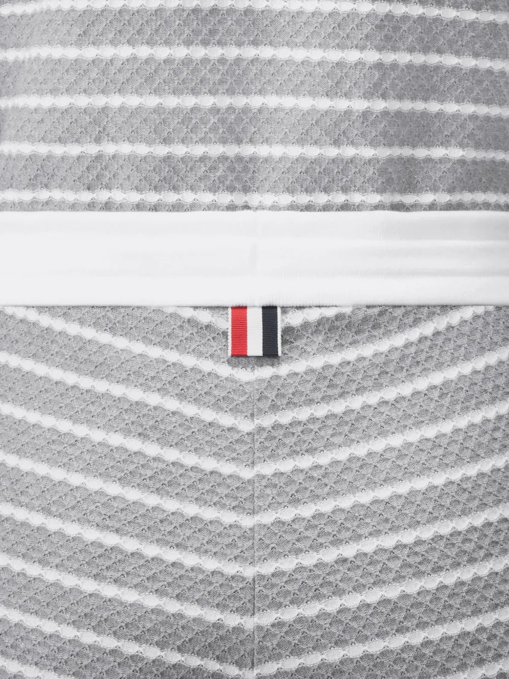 Thom Browne Gestreepte honingraat shorts Grijs