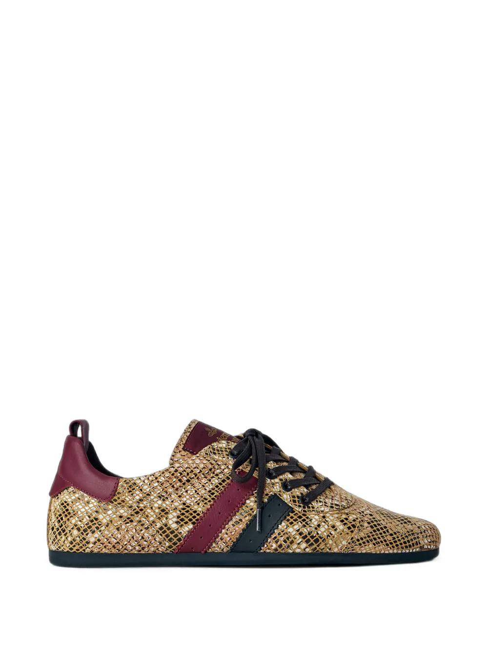 Vivienne Westwood Drunken snakeskin-effect lace-up sneakers Beige