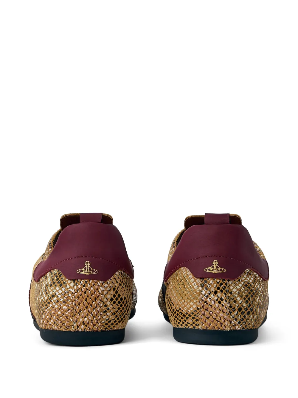 Vivienne Westwood Drunken snakeskin-effect lace-up sneakers Beige