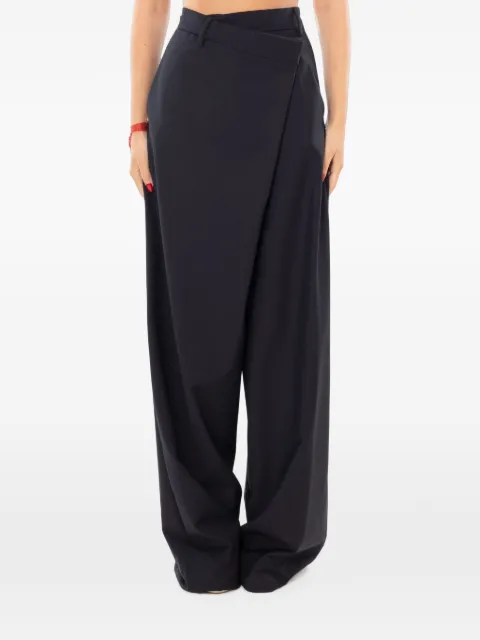 White Sand asymmetric wrap-front trousers