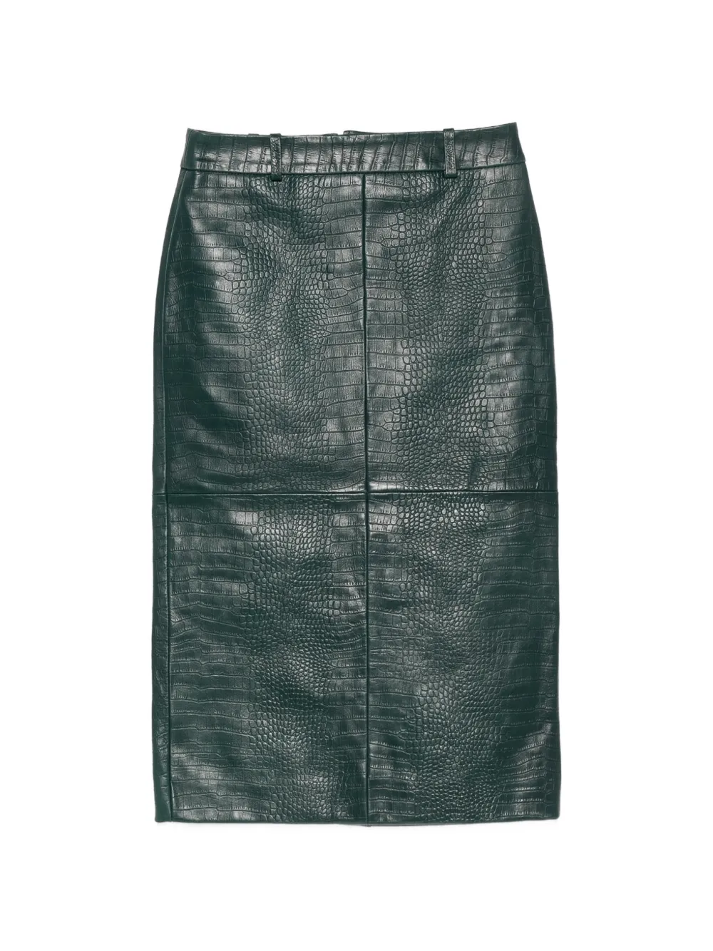 The Frankie Shop croc-effect pencil skirt - Verde
