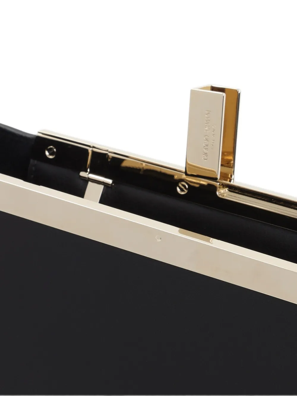 Giorgio Armani Clutch met gegraveerd logo Zwart