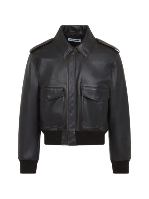 Jil Sander distressed leather jacket