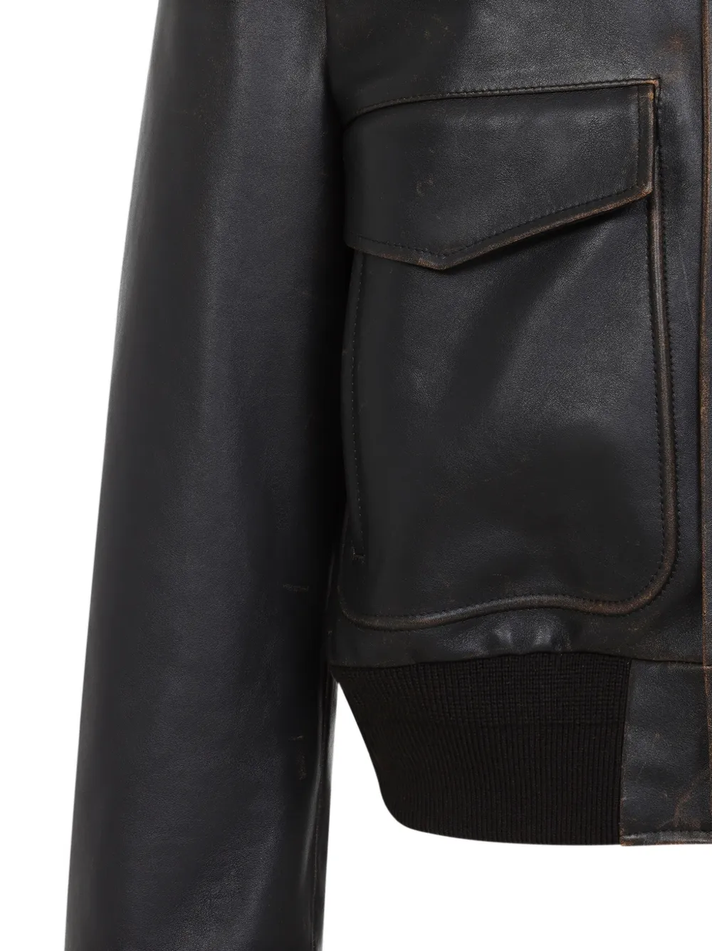 Jil Sander Leren jack Zwart