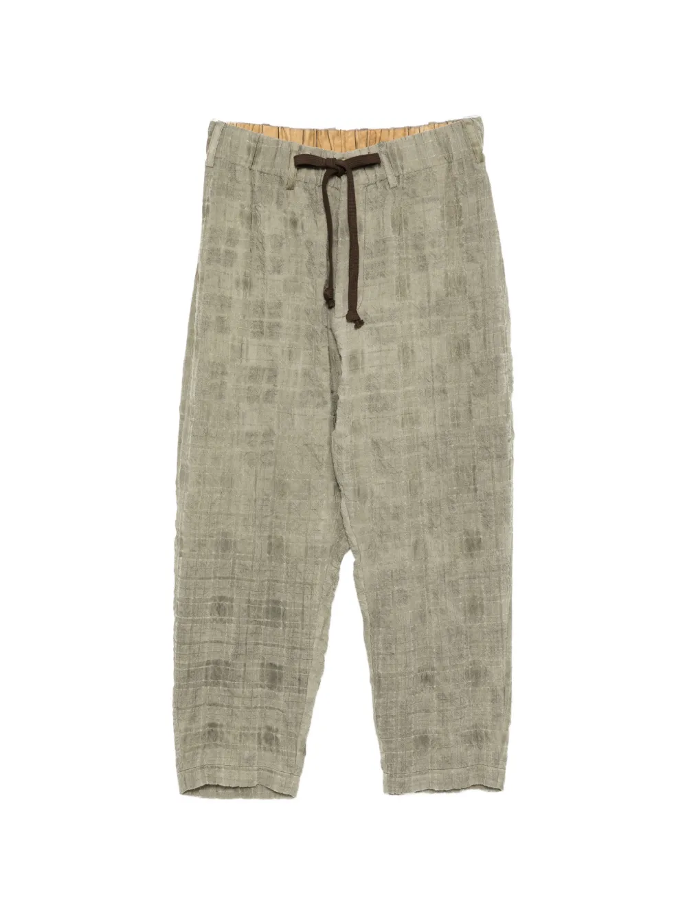Uma Wang pyjama à carreaux et lien de resserrage - Vert