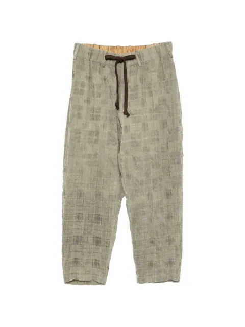 Uma Wang pijama con motivo de cuadros y cordones en la pretina