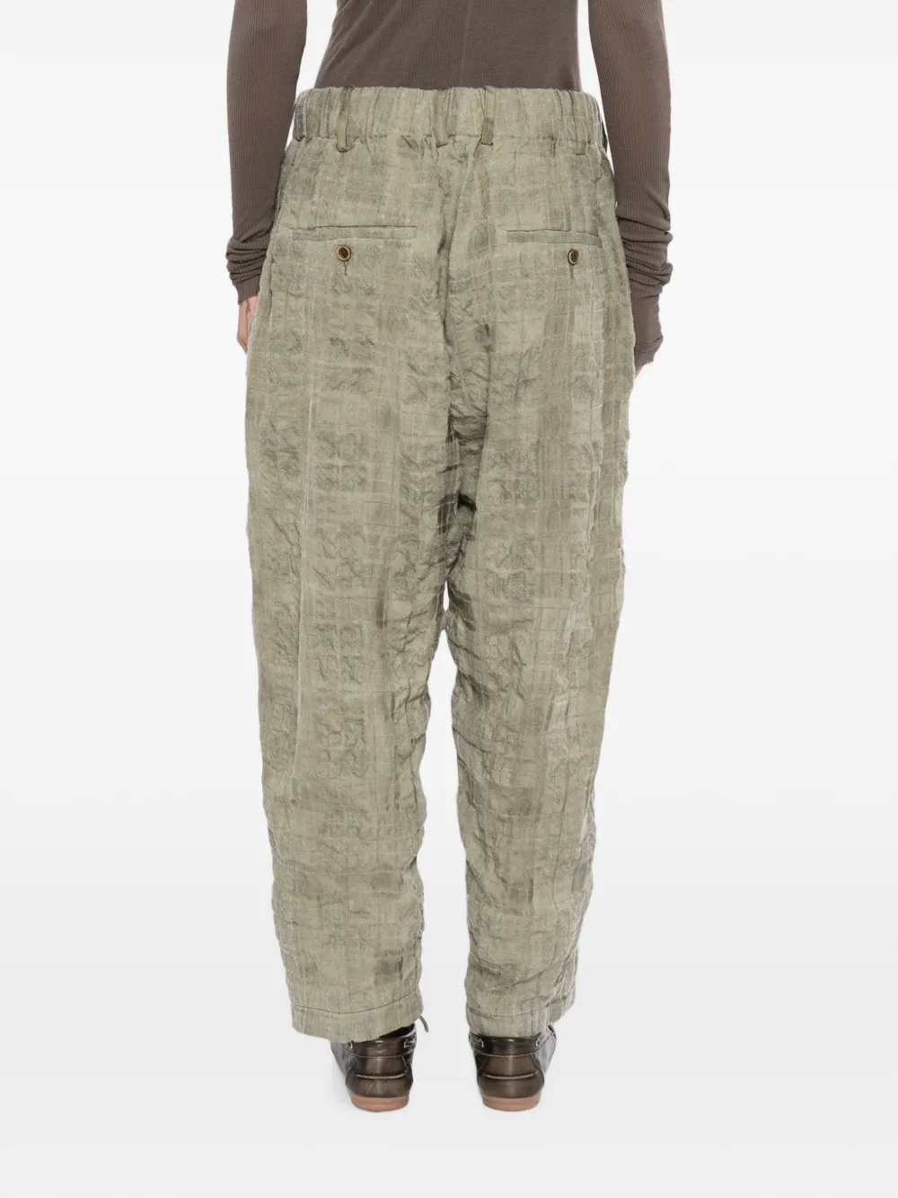 Uma Wang Geruite pyjama met trekkoord Groen