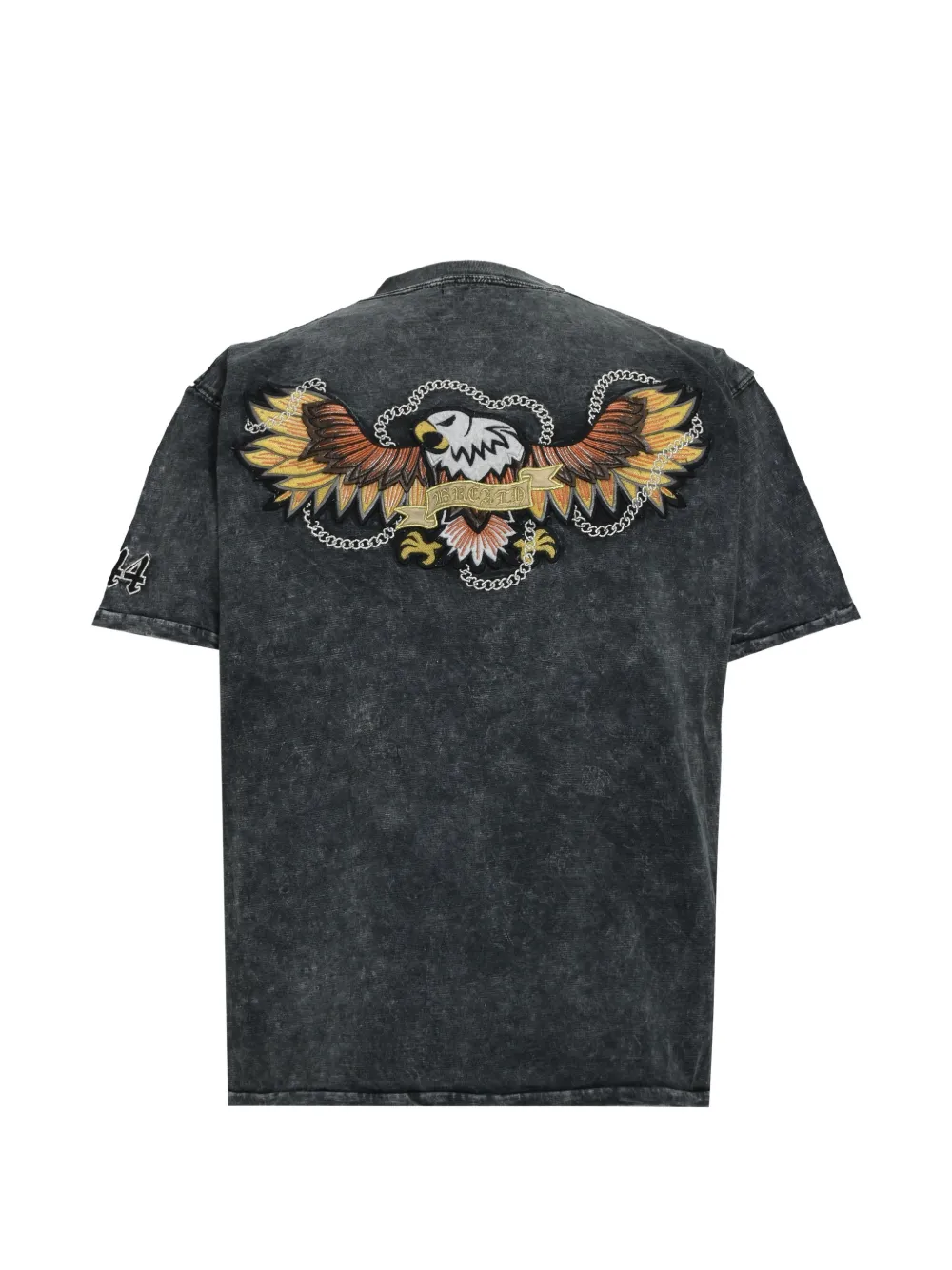 BREATH T-shirt met V-hals en adelaar-patch Grijs