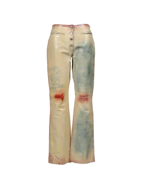LA MASKARADE painted leather trousers