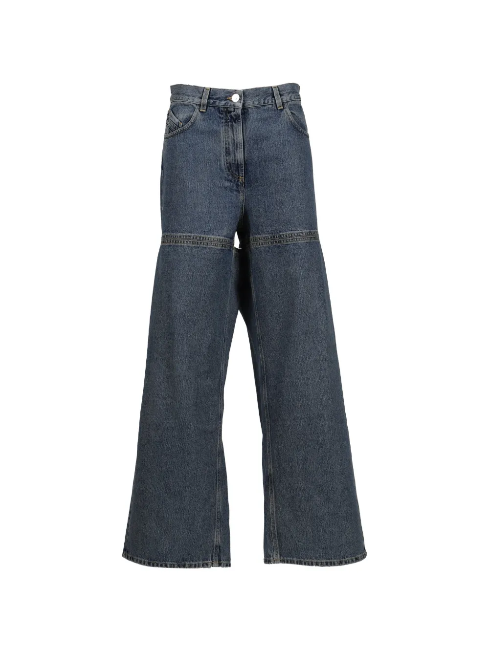 The Attico cut-out wide-leg jeans - Blu