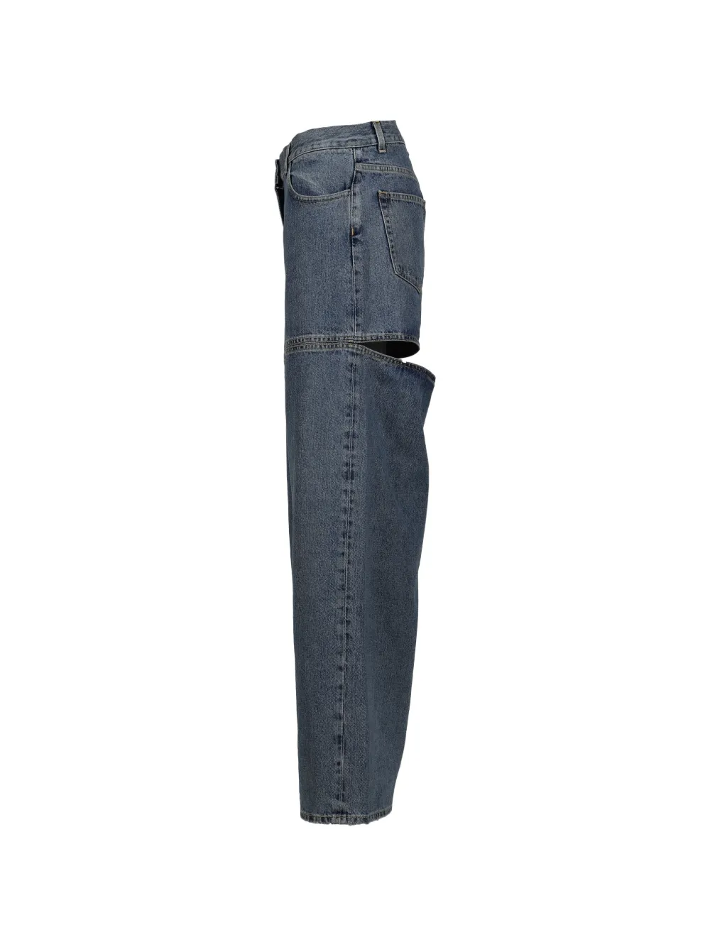 The Attico Broek met uitgesneden details en wijde pijpen Blauw