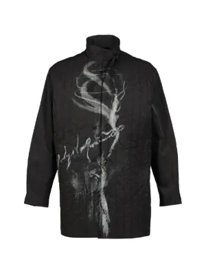 Yohji Yamamoto プリント コート | ブラック | FARFETCH JP