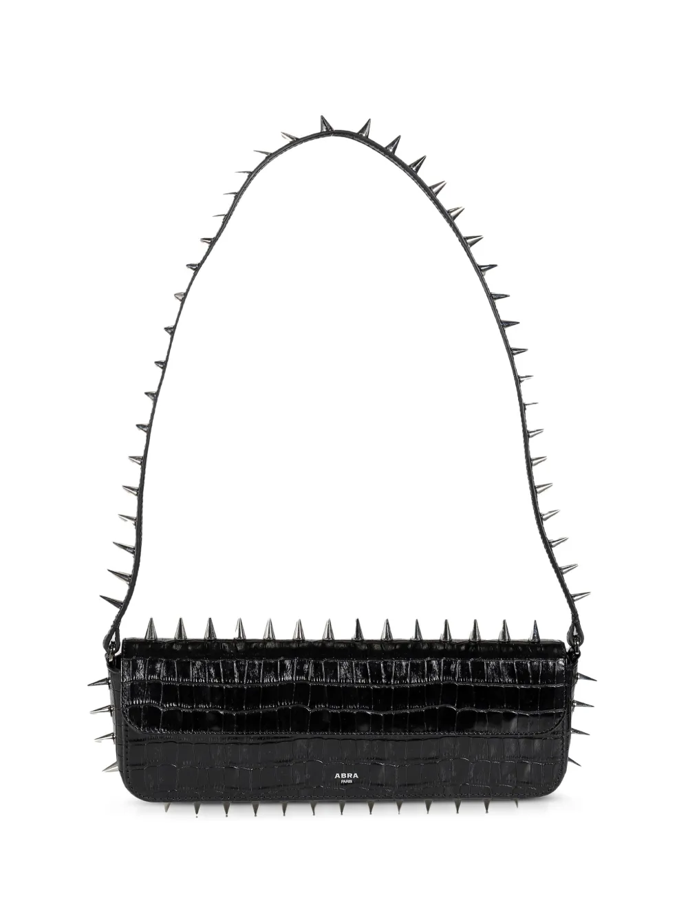 Abra Borsa a spalla con effetto coccodrillo - Nero
