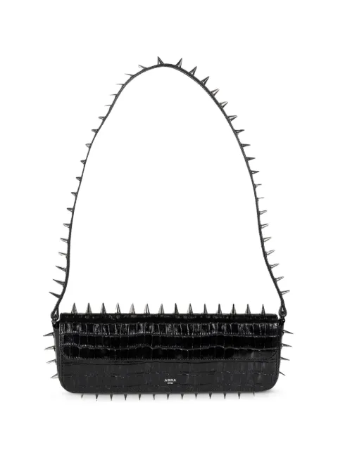 Abra bolso de hombro de piel con tachuelas y efecto de piel de cocodrilo