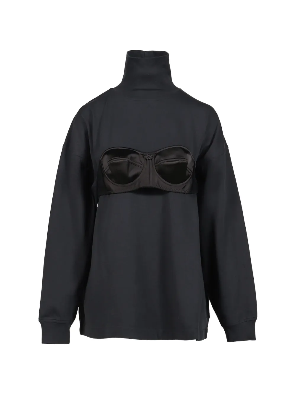 Vaquera balconette-bra turtleneck sweatshirt - Nero