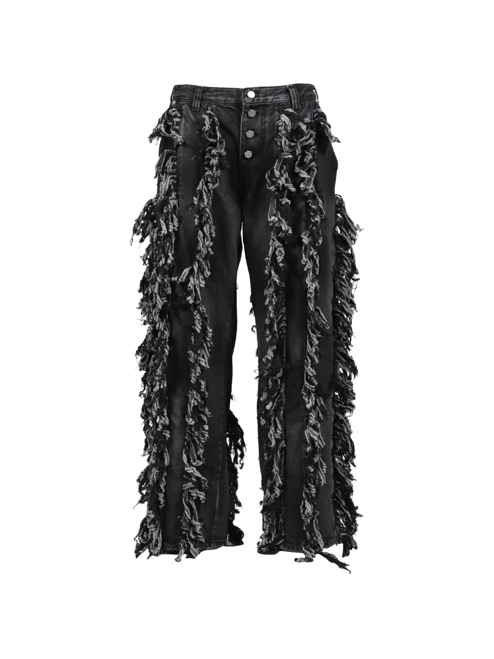 THUG CLUB Angels fringe-trimmed jeans - Nero