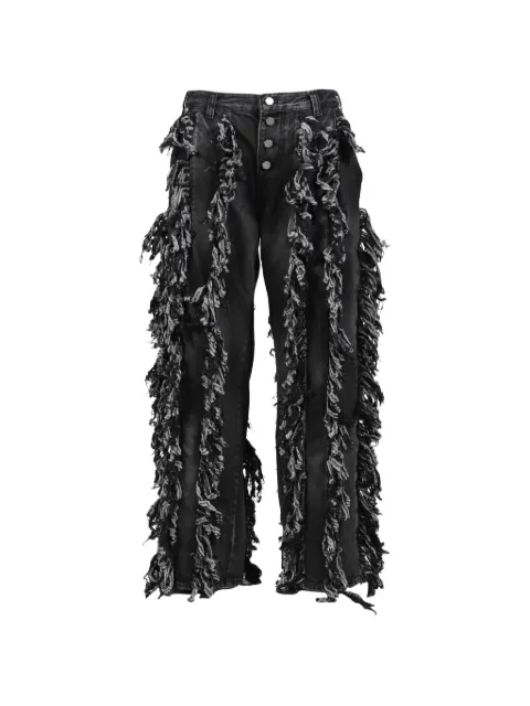 THUG CLUB Angels fringe-trimmed jeans