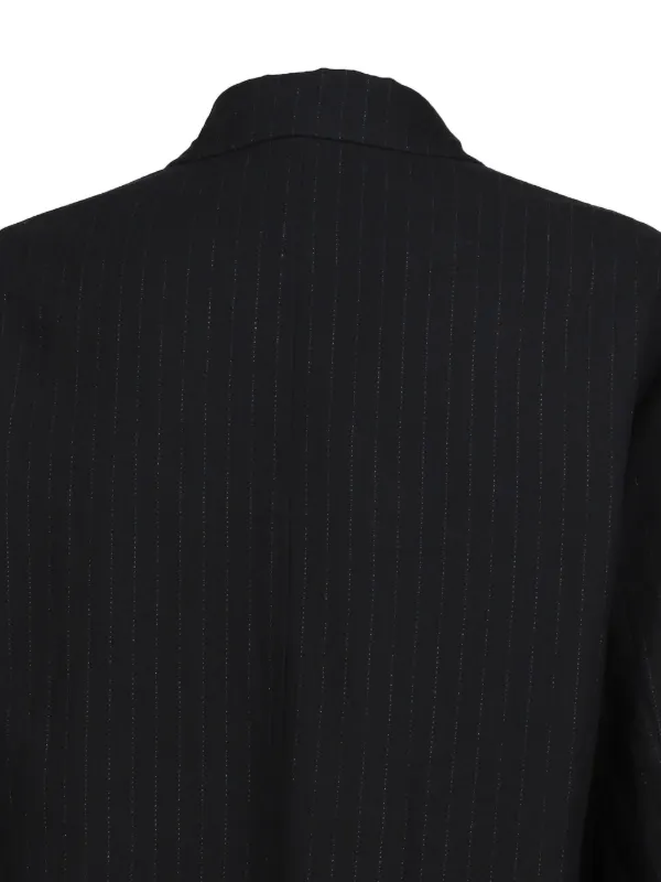 PORTER CLASSIC Pinstripe Bebop Jacket | Black | FARFETCH CA