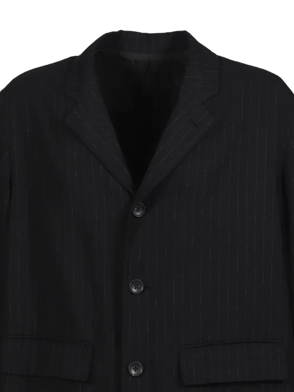 PORTER CLASSIC Pinstripe Bebop Jacket | Black | FARFETCH CA