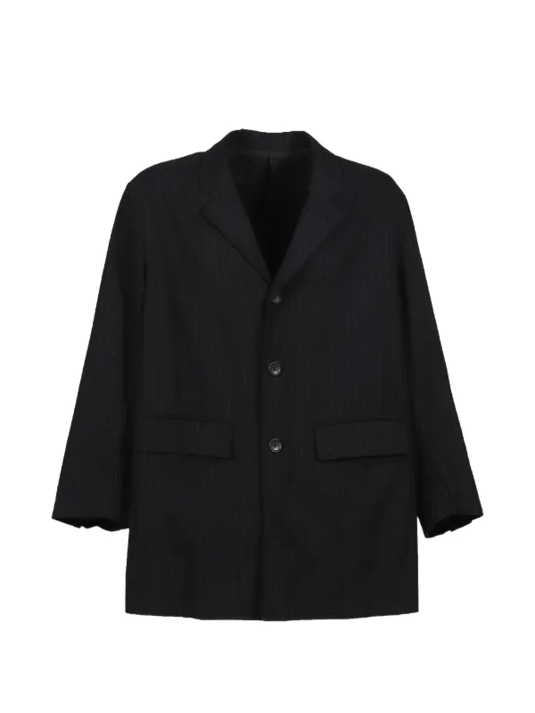 PORTER CLASSIC Pinstripe Bebop Jacket | Black | FARFETCH CA