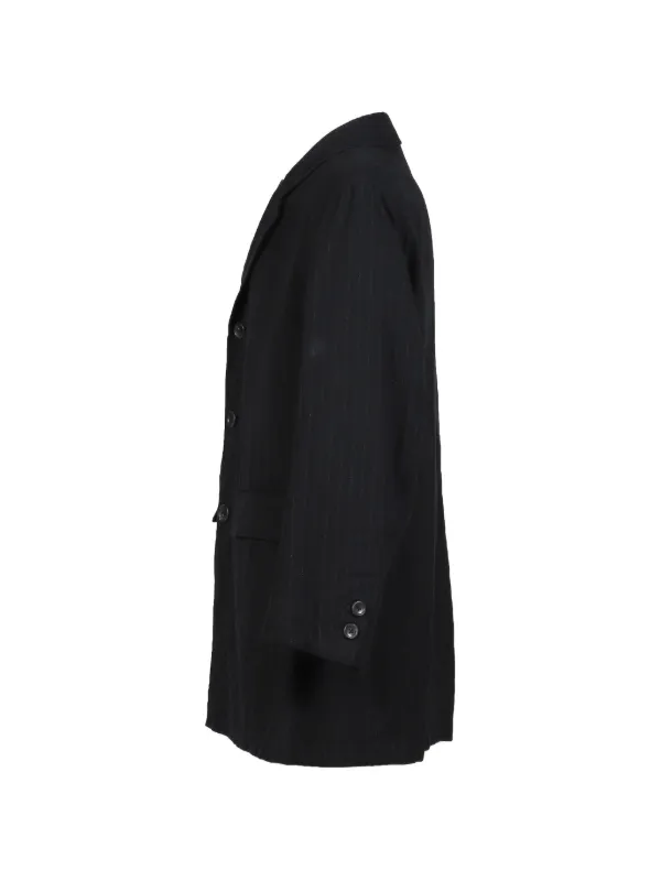 PORTER CLASSIC Pinstripe Bebop Jacket | Black | FARFETCH CA