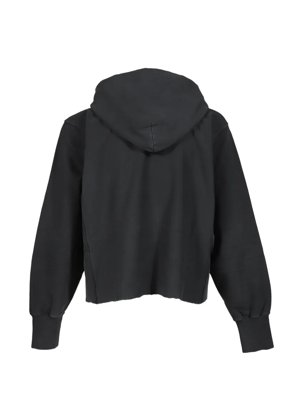 Maison Margiela Gerafelde hoodie met logopatch Zwart