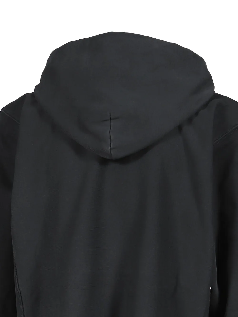 Maison Margiela Gerafelde hoodie met logopatch Zwart