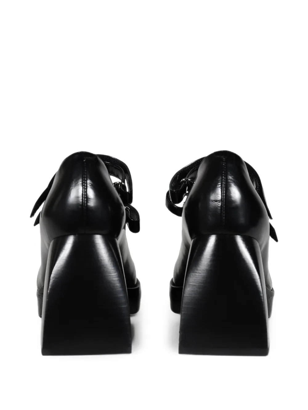 Nodaleto Bulla Babies touch-strap leather heeled lace-up shoes Zwart