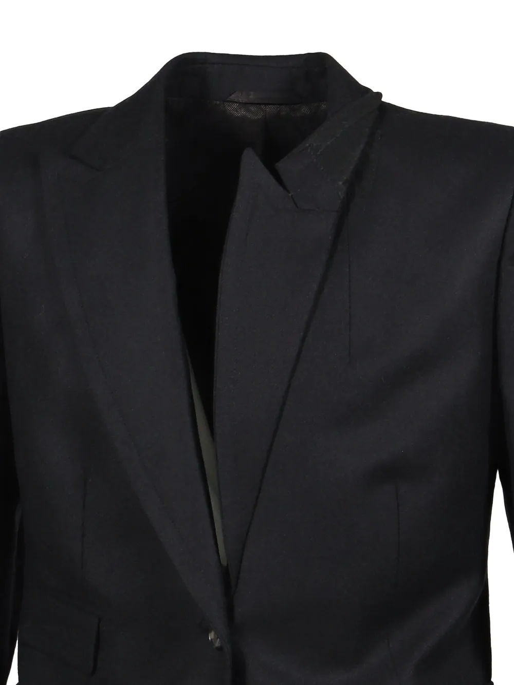 marina yee double-breasted wool blazer Zwart