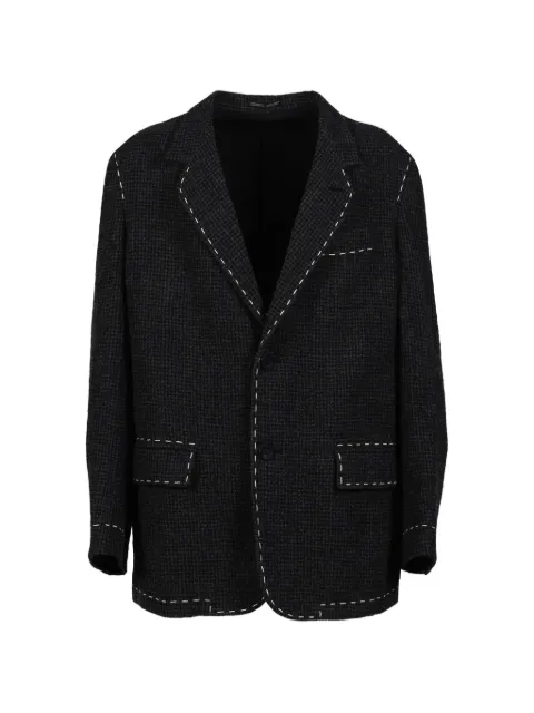 Y's houndstooth hand-stitched blazer