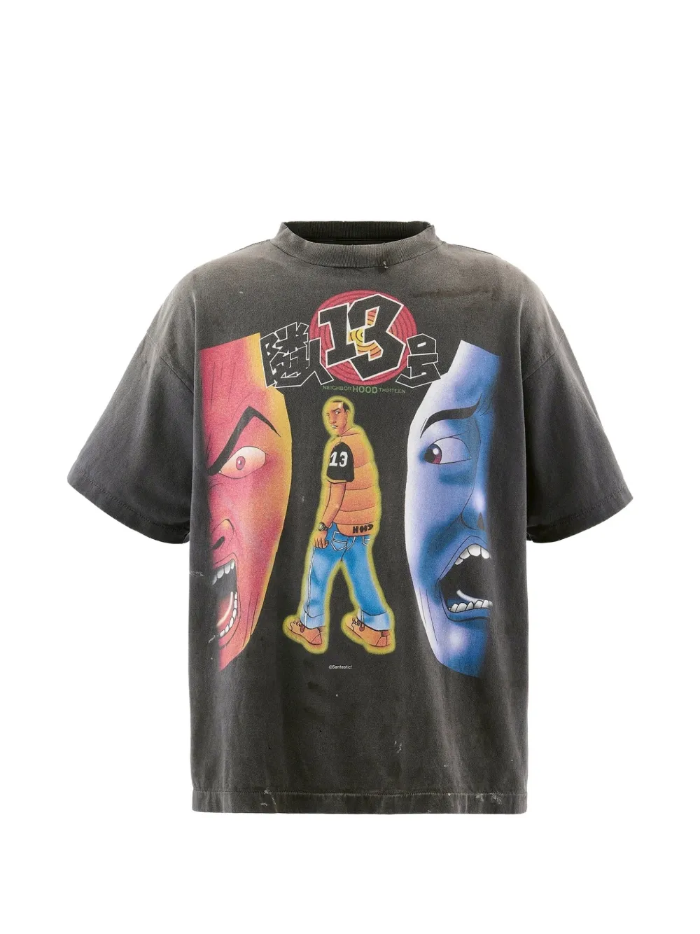 SAINT MXXXXXX x Santastic! x Geeks Rule graphic-print washed T-shirt - Nero