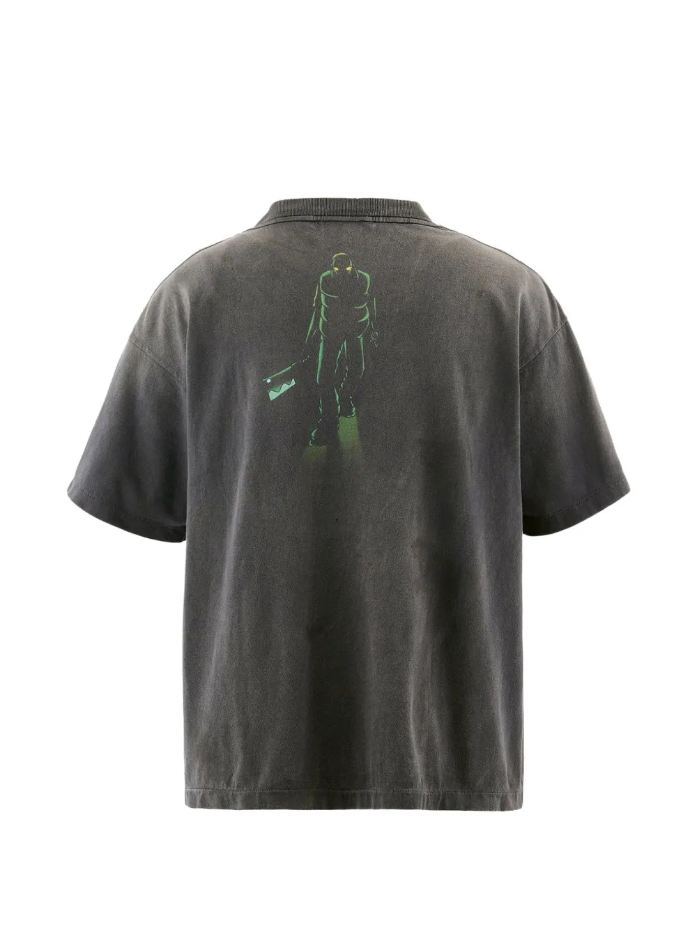 SAINT MXXXXXX x Santastic! x Geeks Rule T-shirt met print en wassing Zwart