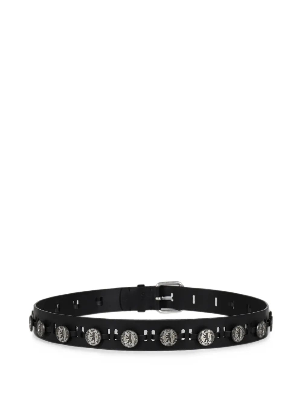 032c Souvenir riem verfraaid met munt Zwart