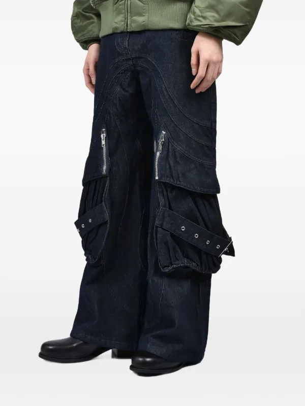NO/FAITH STUDIOS Wave Cargo Pants | Blue | FARFETCH