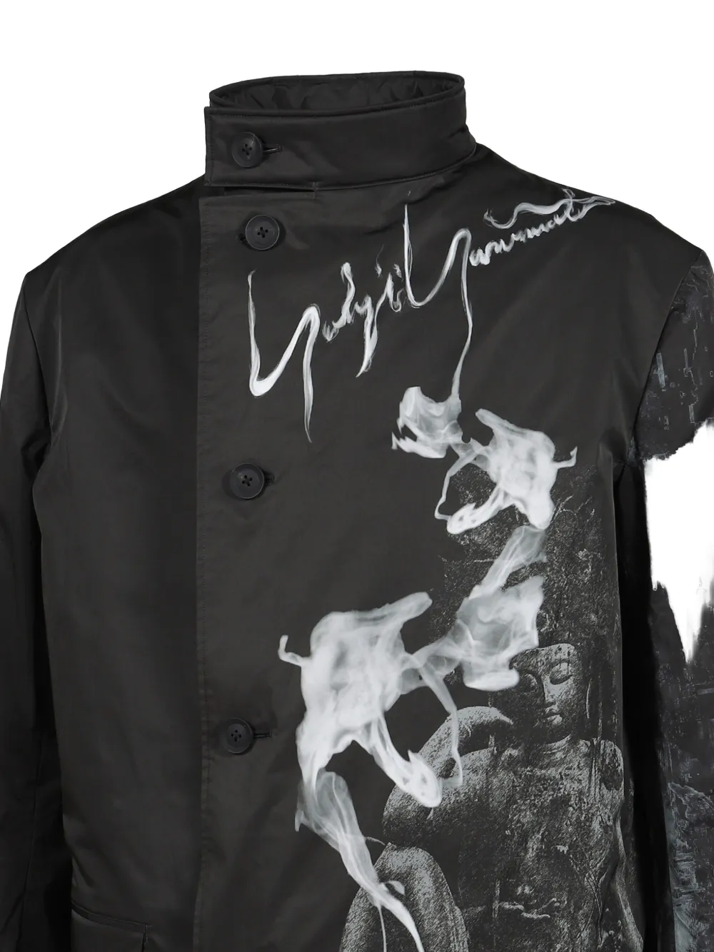 Yohji Yamamoto Smoking Gothic jack met grafische print en knopen Zwart