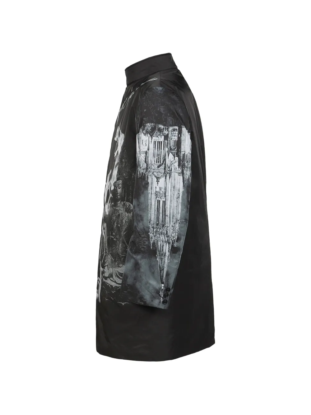 Yohji Yamamoto Smoking Gothic jack met grafische print en knopen Zwart