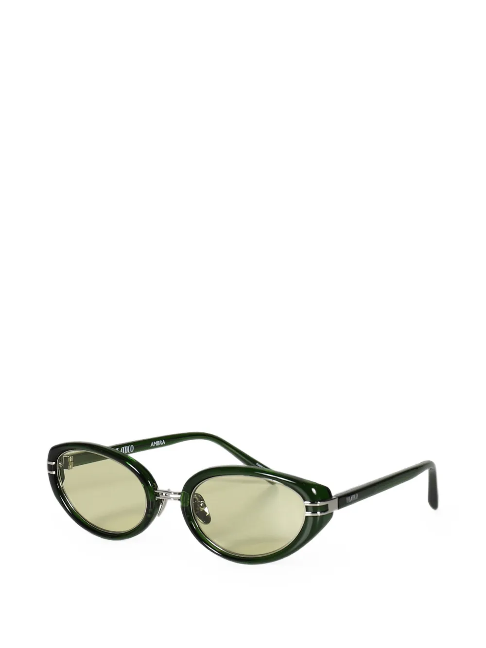 The Attico x Linda Farrow Ambra zonnebril met ovalen montuur Groen