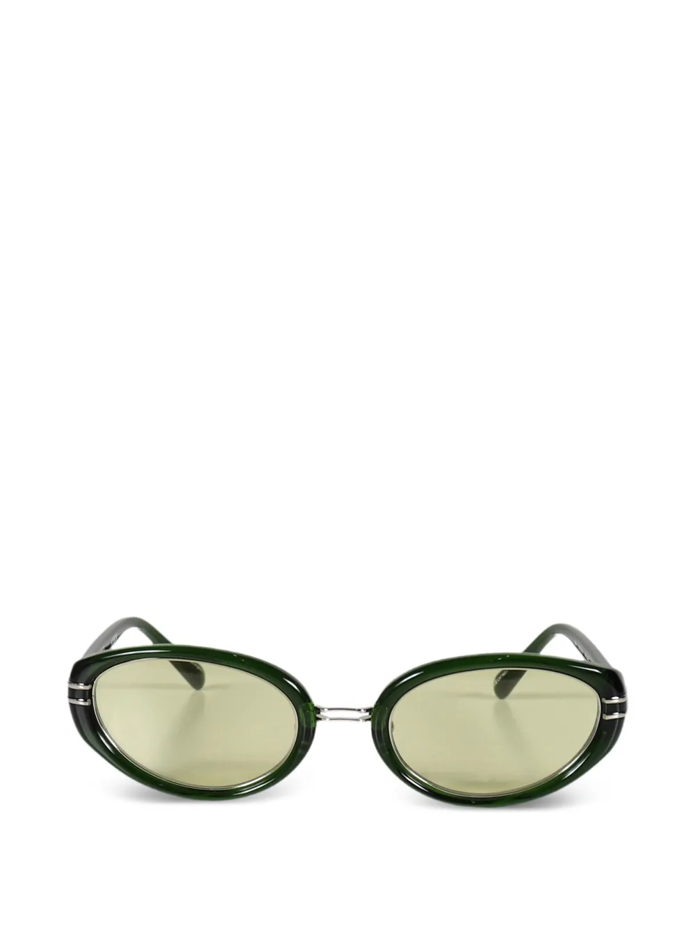 The Attico x Linda Farrow Ambra oval-frame sunglasses - Verde