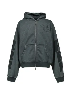 RASSVET zip-front graphic-print Hoodie | Black | FARFETCH JO