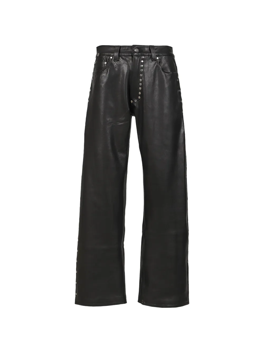Earthling Collective David stud-embellished leather trousers - Schwarz