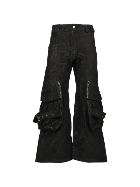 NO/FAITH STUDIOS jeans med brede ben og cargo-lomme