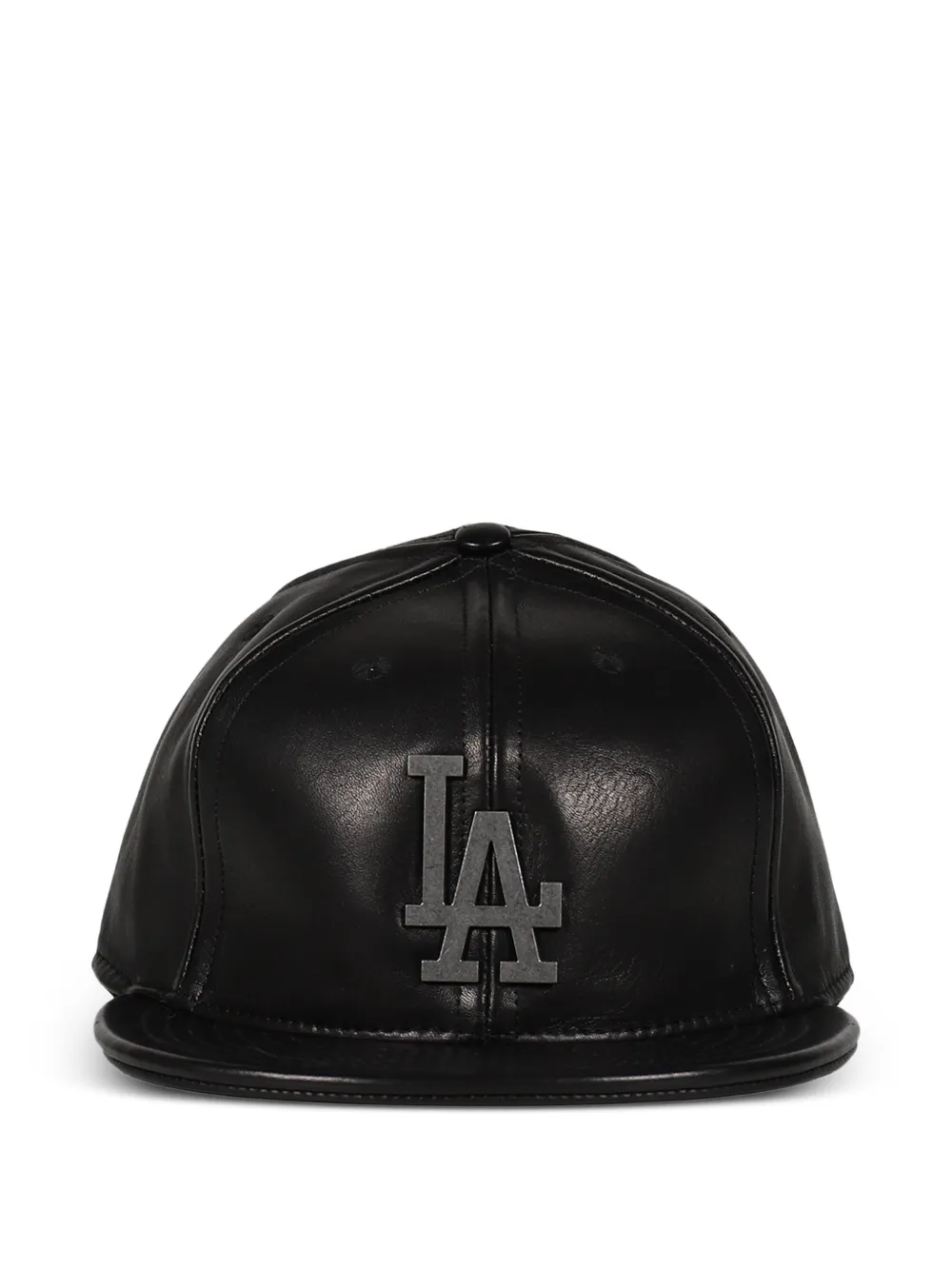 Earthling Collective Brain Bucket logo-plaque leather cap