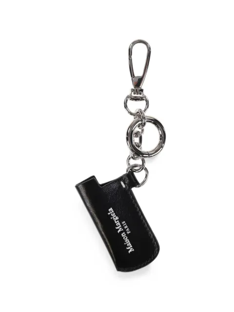 Maison Margiela logo-print leather lighter case keyring