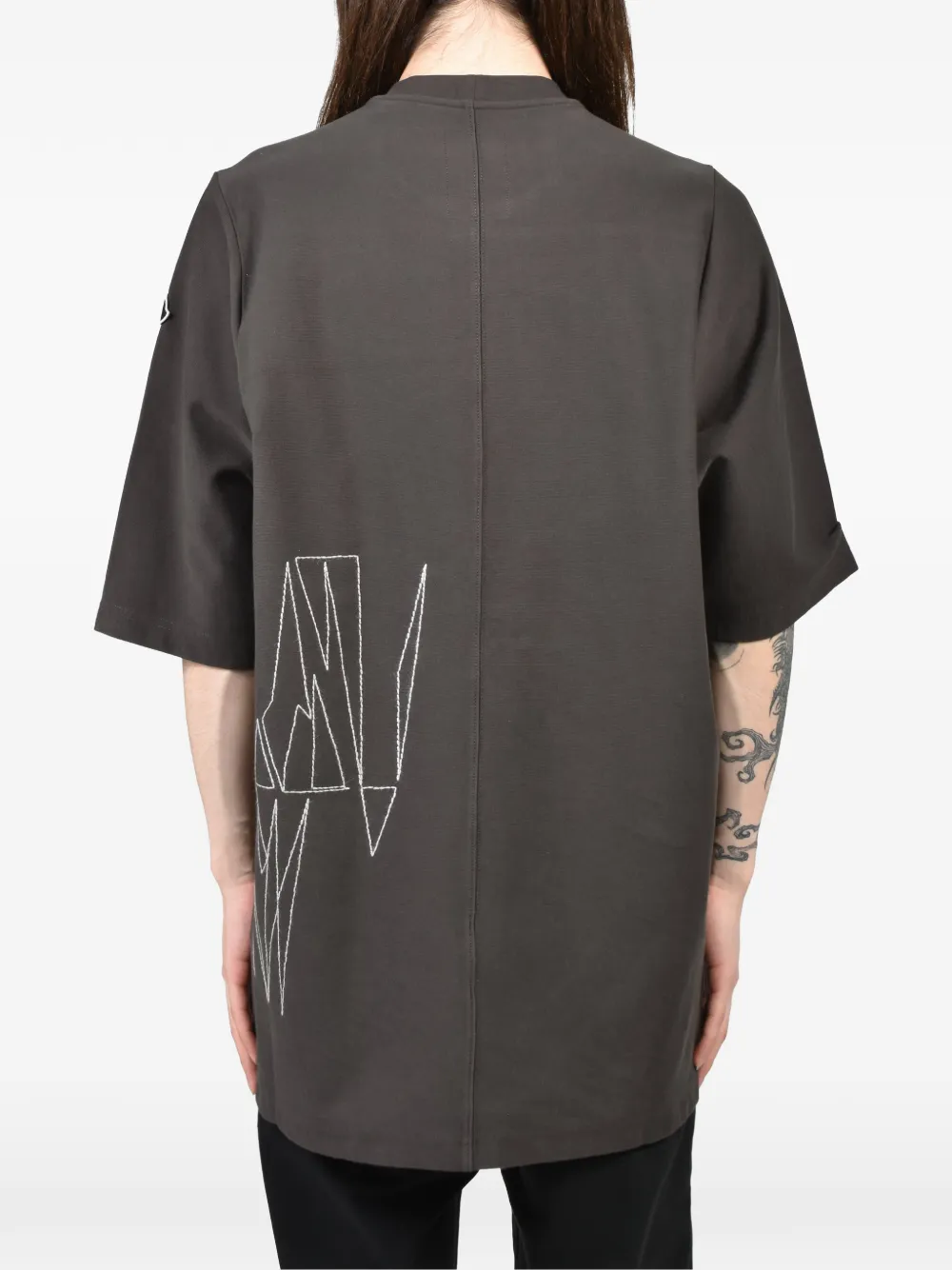 Moncler Oversized katoenen T-shirt Grijs