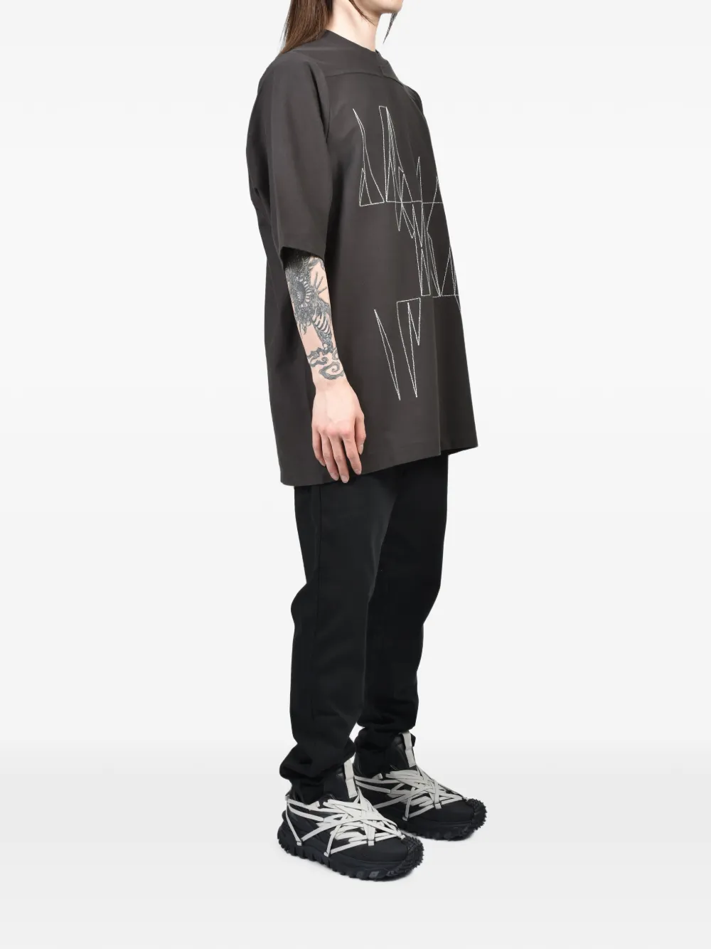 Moncler Oversized katoenen T-shirt Grijs