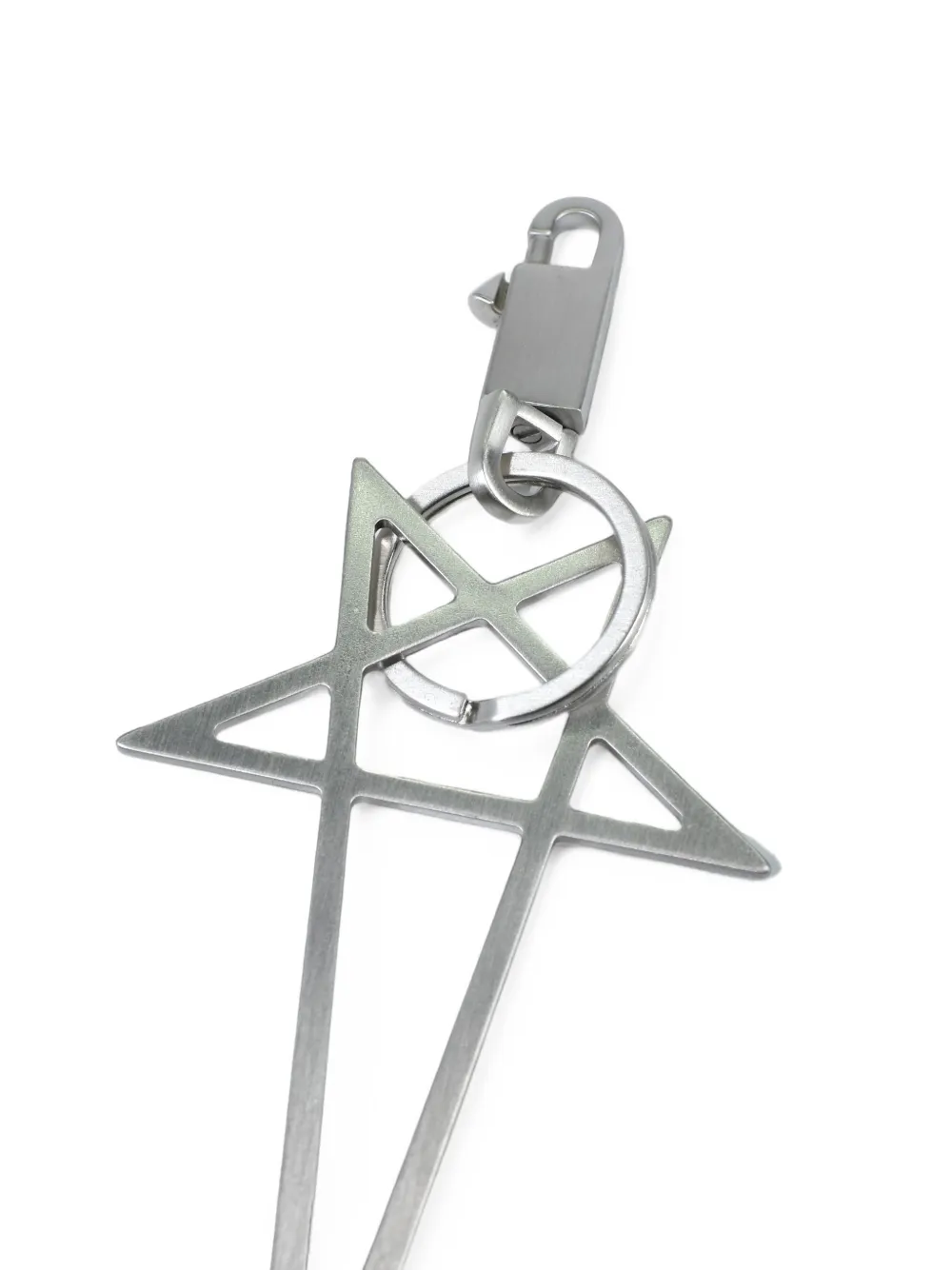 Rick Owens Grote Pentagram sleutelhanger Zilver