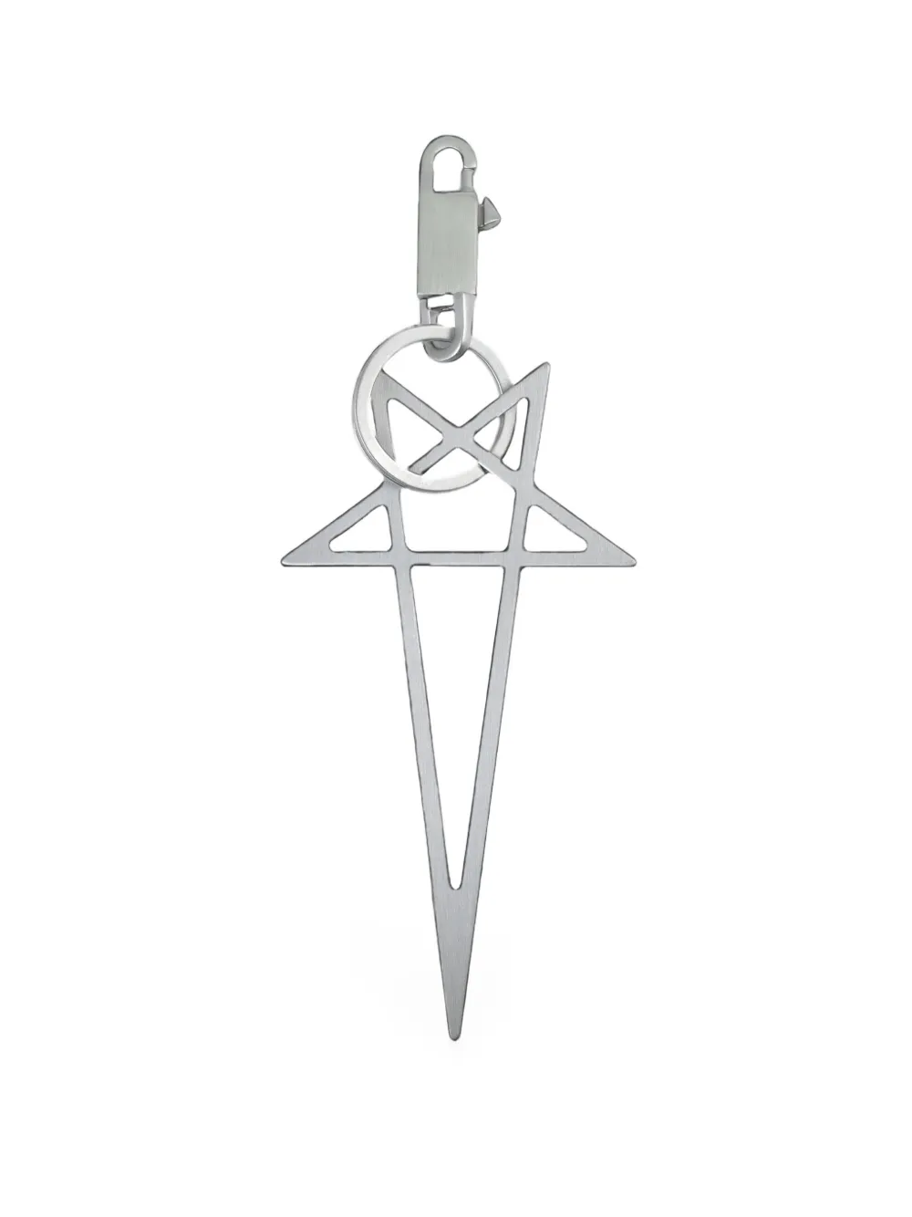 Rick Owens Grote Pentagram sleutelhanger Zilver