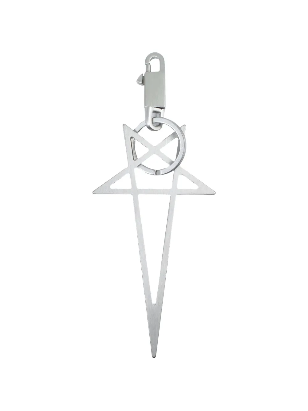 Rick Owens big Pentagram keyring - Argento