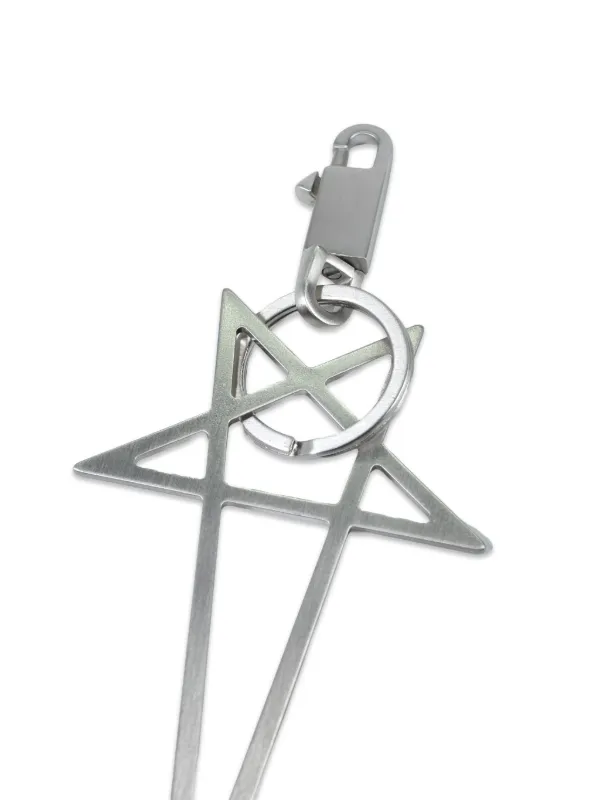 Rick Owens Big Pentagram Keyring | Silver | FARFETCH PL